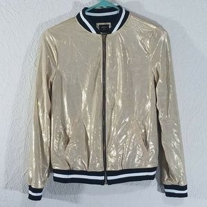 Forever 21 Gold Metallic Girls Stretch Jacket